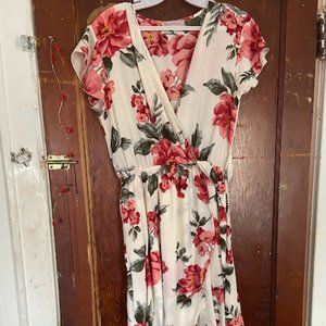 long dress with roses
